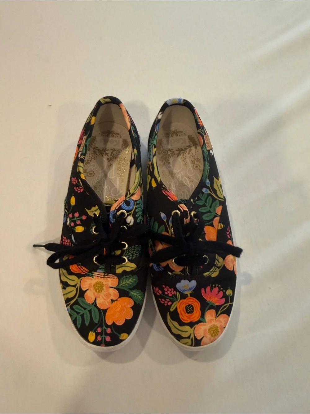 Keds raffle paper company Floral Canvas Lace-Up Sneakers - Black Multi